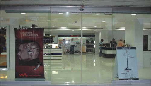 Auto Sliding Glass Door Sony Showroom